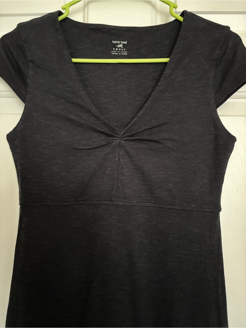 Toad Black Marie dress V-Neck Cap Sleeve Knit Top. New